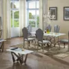 SARDINIA Marble Coffee Table with Stainless Steel Base - Image 2