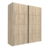 VERONA Sliding Wardrobe 180cm in Oak with Oak Doors and 5 Shelves