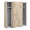 VERONA Sliding Wardrobe 180cm in Oak with Oak Doors and 5 Shelves - Image 5