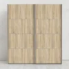 VERONA Sliding Wardrobe 180cm in Oak with Oak Doors and 5 Shelves - Image 4