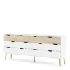 OSLO Double Dresser with 8 Drawers in White and Oak - Image 6