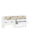 OSLO Double Dresser with 8 Drawers in White and Oak - Image 5