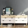 OSLO Double Dresser with 8 Drawers in White and Oak - Image 4