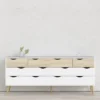 OSLO Double Dresser with 8 Drawers in White and Oak - Image 3
