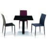 CHATHAM High Gloss Dining Table with Stainless Steel Base in Black, Grey and White