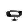 GARFIELD High Gloss TV Unit with Clear Glass Shelf and Stainless Steel Base in Black, Red, White