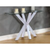 LANGLEY Clear Glass Console Table with Gloss Satin Frame in Black and White - Image 2