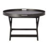 MERIDON Black Metal Coffee Table with Removable Tray