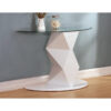 ROWLEY Clear Glass Console Table with High Gloss Base in Black and White - Image 2