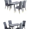 SCORPIO Ceramic Dining Table 120cm in Black, Grey - Image 8