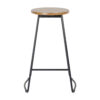 TRENT Bar Stool in Natural Oak with Black Metal Legs