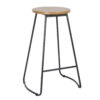 TRENT Bar Stool in Natural Oak with Black Metal Legs - Image 2