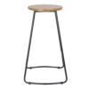 TRENT Bar Stool in Natural Oak with Black Metal Legs - Image 3
