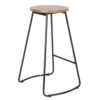 TRENT Bar Stool in Natural Oak with Black Metal Legs - Image 4