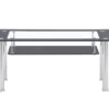 COMPACT Glass Dining Table with Painted Border in 3 Sizes and 2 Colours - Image 4
