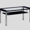 COMPACT Glass Dining Table with Painted Border in 3 Sizes and 2 Colours - Image 3