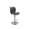 STAR Adjustable Swivel Bar Stool in Black and Grey Faux Leather and Plush Velvet Grey - Image 5