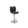 STAR Adjustable Swivel Bar Stool in Black and Grey Faux Leather and Plush Velvet Grey