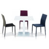 CHATHAM High Gloss Dining Table with Stainless Steel Base in Black, Grey and White - Image 2