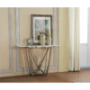 SARDINIA White & Grey Marble Console Table with Stainless Steel Base