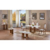 TUSCANY White Marble Console Table with Rose Gold Stainless Steel Frame - Image 2