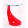CHILTON High Gloss Lamp Table with Round Clear Glass Top - Image 3