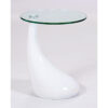 CHILTON High Gloss Lamp Table with Round Clear Glass Top - Image 4