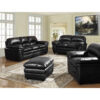 FERNANDO Full Bonded Leather Stool in Black & Brown