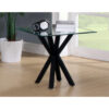 LANGLEY Clear Glass Lamp Table with Satin Frame in Black and White