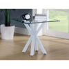 LANGLEY Clear Glass Lamp Table with Satin Frame in Black and White - Image 2