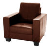 LENA Bonded Leather & PVC Sofa in Black & Brown - Image 4