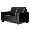 LENA Bonded Leather & PVC Sofa in Black & Brown