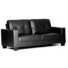 LENA Bonded Leather & PVC Sofa in Black & Brown - Image 3