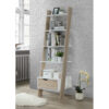 MAPLETON Tall Bookcase with Oak Effect & White and Rubberwood Legs - Image 2
