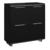 NEWLINE High Gloss Small Sideboard with 4 Doors in Black & White