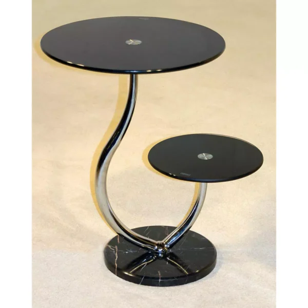 OXSHOTT telephone table with 2 round glass tops