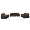 RANEE Bonded Leather & PU Sofa in Black & Brown