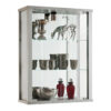 SELBY Hanging - Wallmounted Glass Cabinet in Oak, Silver, White & Black
