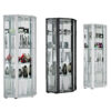 SELBY Glass Corner Cabinet with 2 Doors in Black, Silver, White & Oak