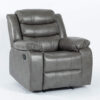 TURIN Grey Leather Aire Manual Recliner Sofa - 1 Seater, 2 Seater & 3 Seater - Image 6
