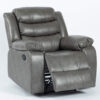 TURIN Grey Leather Aire Manual Recliner Sofa - 1 Seater, 2 Seater & 3 Seater - Image 7