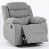 TURIN Grey Fabric Manual Recliner Sofa - 1 Seater, 2 Seater & 3 Seater - Image 13