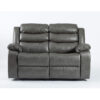 TURIN Grey Leather Aire Manual Recliner Sofa - 1 Seater, 2 Seater & 3 Seater - Image 10