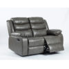 TURIN Grey Leather Aire Manual Recliner Sofa - 1 Seater, 2 Seater & 3 Seater - Image 12