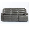 TURIN Grey Leather Aire Manual Recliner Sofa - 1 Seater, 2 Seater & 3 Seater - Image 2