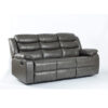 TURIN Grey Leather Aire Manual Recliner Sofa - 1 Seater, 2 Seater & 3 Seater - Image 3
