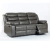 TURIN Grey Leather Aire Manual Recliner Sofa - 1 Seater, 2 Seater & 3 Seater