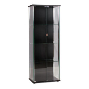 HATTON Black Glass Display Unit with 2 Doors