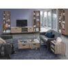 SONOMA TV Unit with 2 Drawers,1 Shelf, Oak Effect & Black Metal Legs - Image 2
