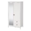 BARCELONA Wardrobe with 1 Door, 1 Miiror Door & 2 Drawers in White - Image 3